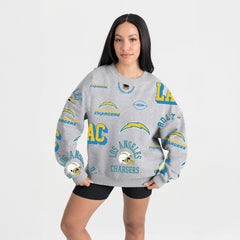 Los Angeles Chargers Gameday Couture Women's Always On Repeat Fleece Sweatshirt - Heather Gray Sweatshirts
