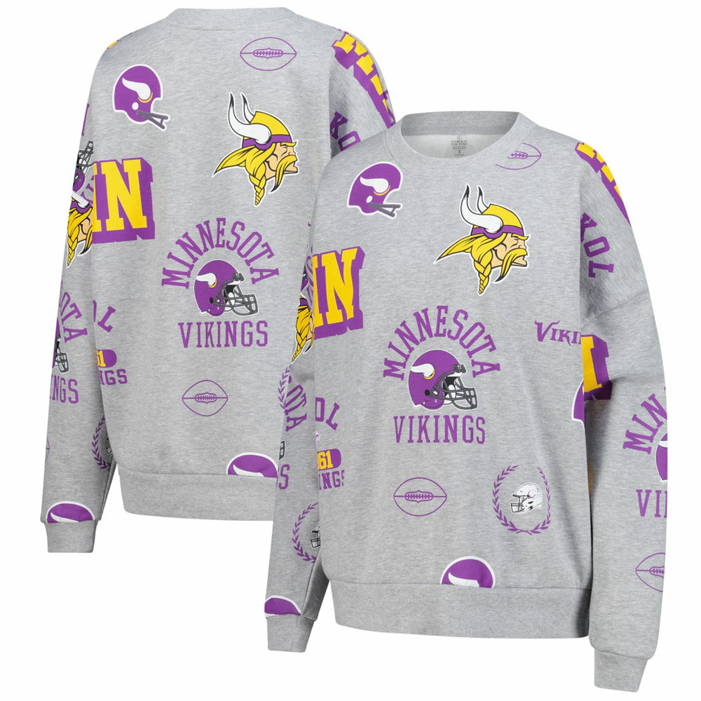 Minnesota Vikings Gameday Couture Women's Always On Repeat Fleece Sweatshirt - Heather Gray Sweatshirts