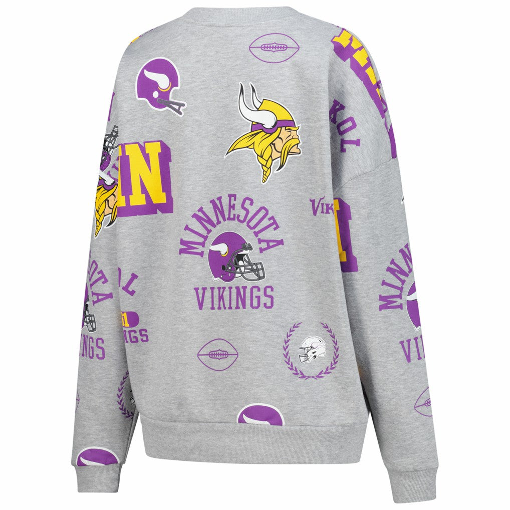 Minnesota Vikings Gameday Couture Women's Always On Repeat Fleece Sweatshirt - Heather Gray Sweatshirts