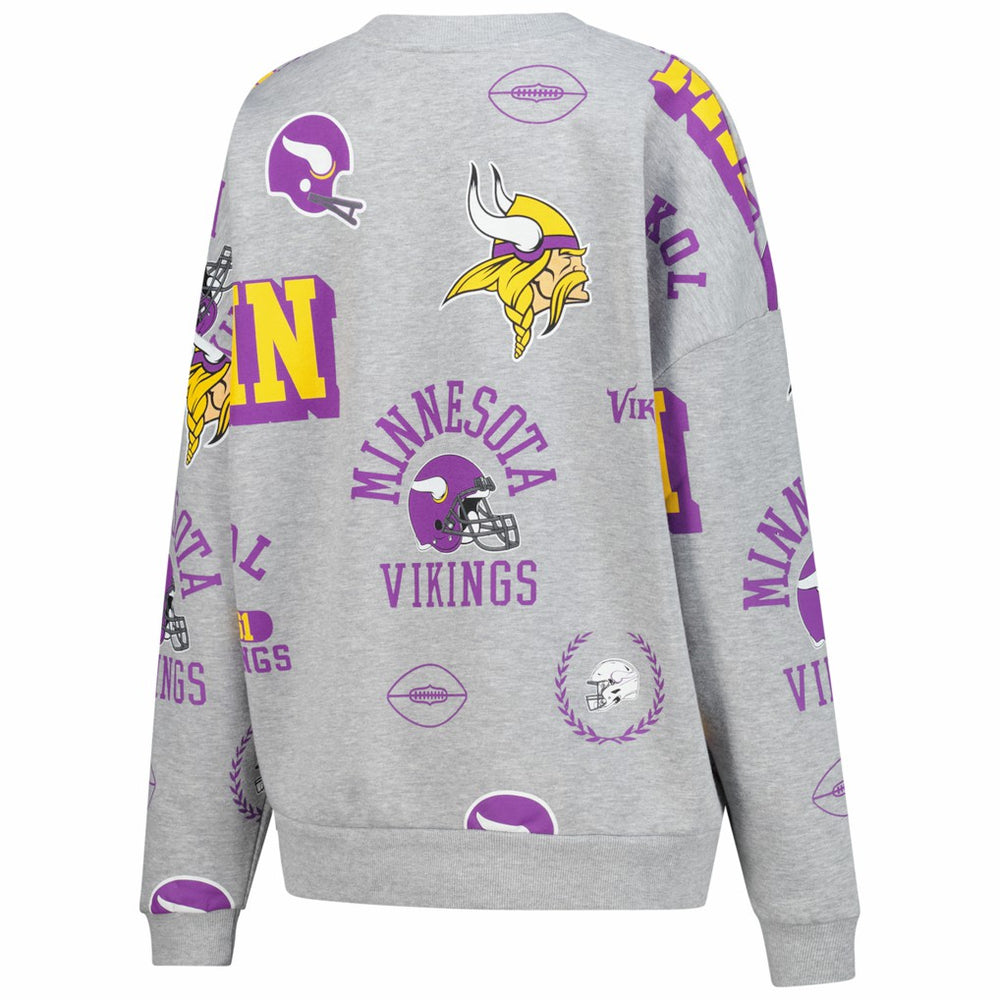 Minnesota Vikings Gameday Couture Women's Always On Repeat Fleece Sweatshirt - Heather Gray Sweatshirts