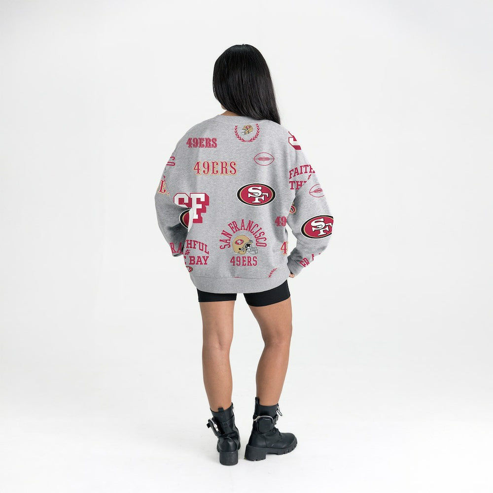 San Francisco 49ers Gameday Couture Women's Always On Repeat Fleece Sweatshirt - Heather Gray Sweatshirts