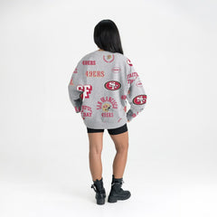 San Francisco 49ers Gameday Couture Women's Always On Repeat Fleece Sweatshirt - Heather Gray Sweatshirts
