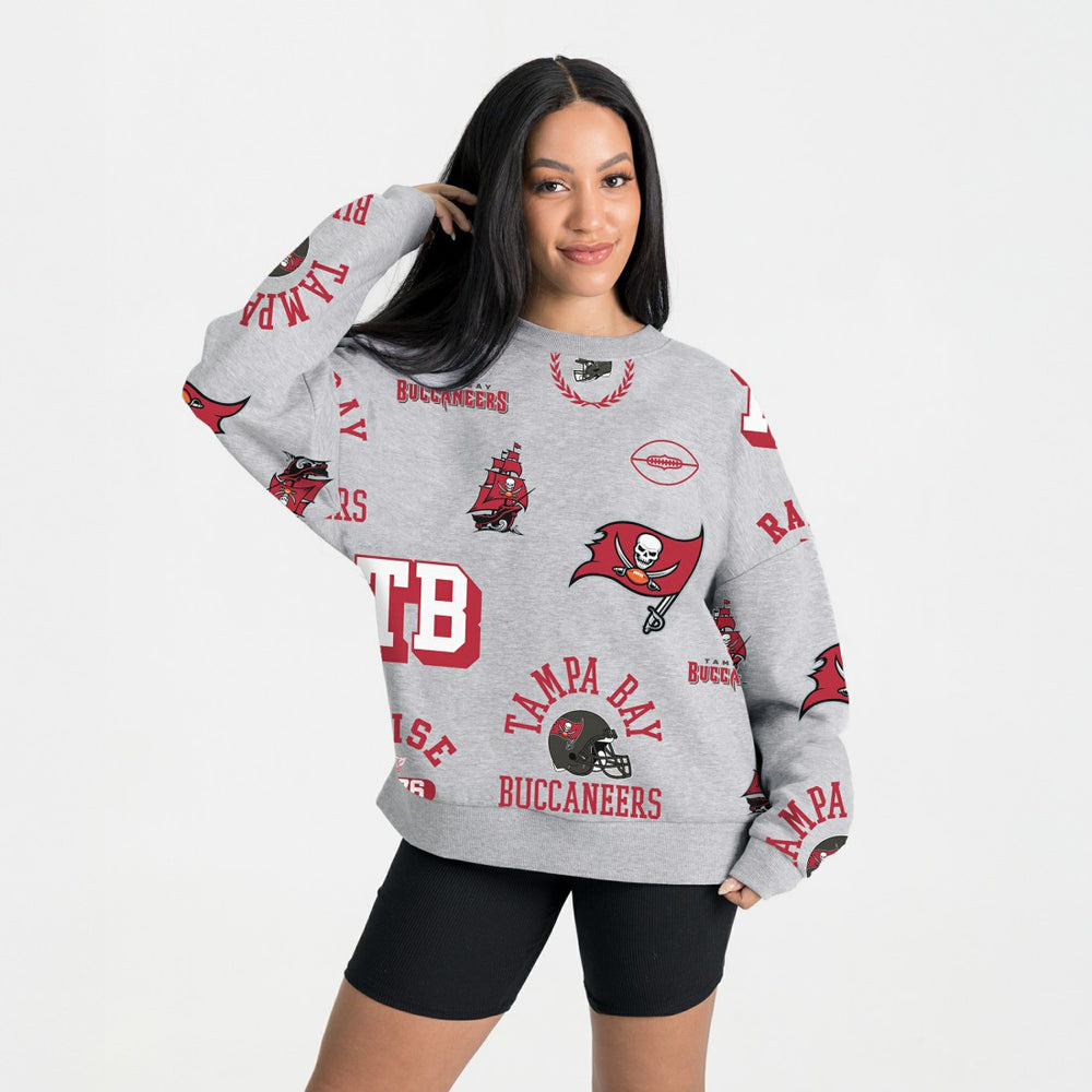 Tampa Bay Buccaneers Gameday Couture Women's Always On Repeat Fleece Sweatshirt - Heather Gray Sweatshirts