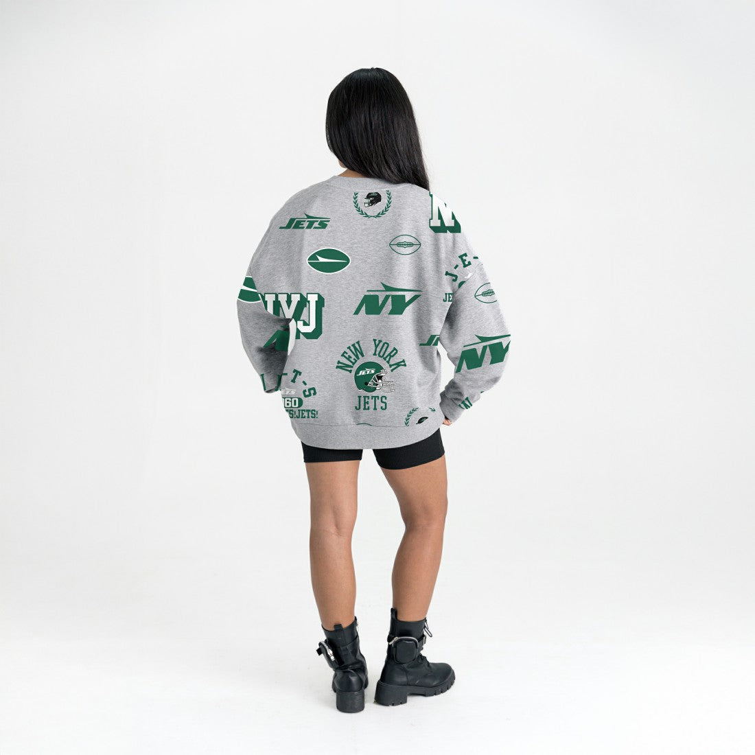 New York Jets Gameday Couture Women's Always On Repeat Fleece Sweatshirt - Heather Gray Sweatshirts