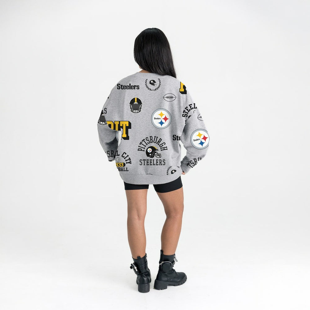 Pittsburgh Steelers Gameday Couture Women's Always On Repeat Fleece Sweatshirt - Heather Gray Sweatshirts
