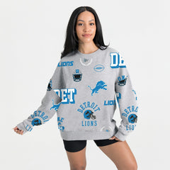 Detroit Lions Gameday Couture Women's Always On Repeat Fleece Sweatshirt - Heather Gray Sweatshirts