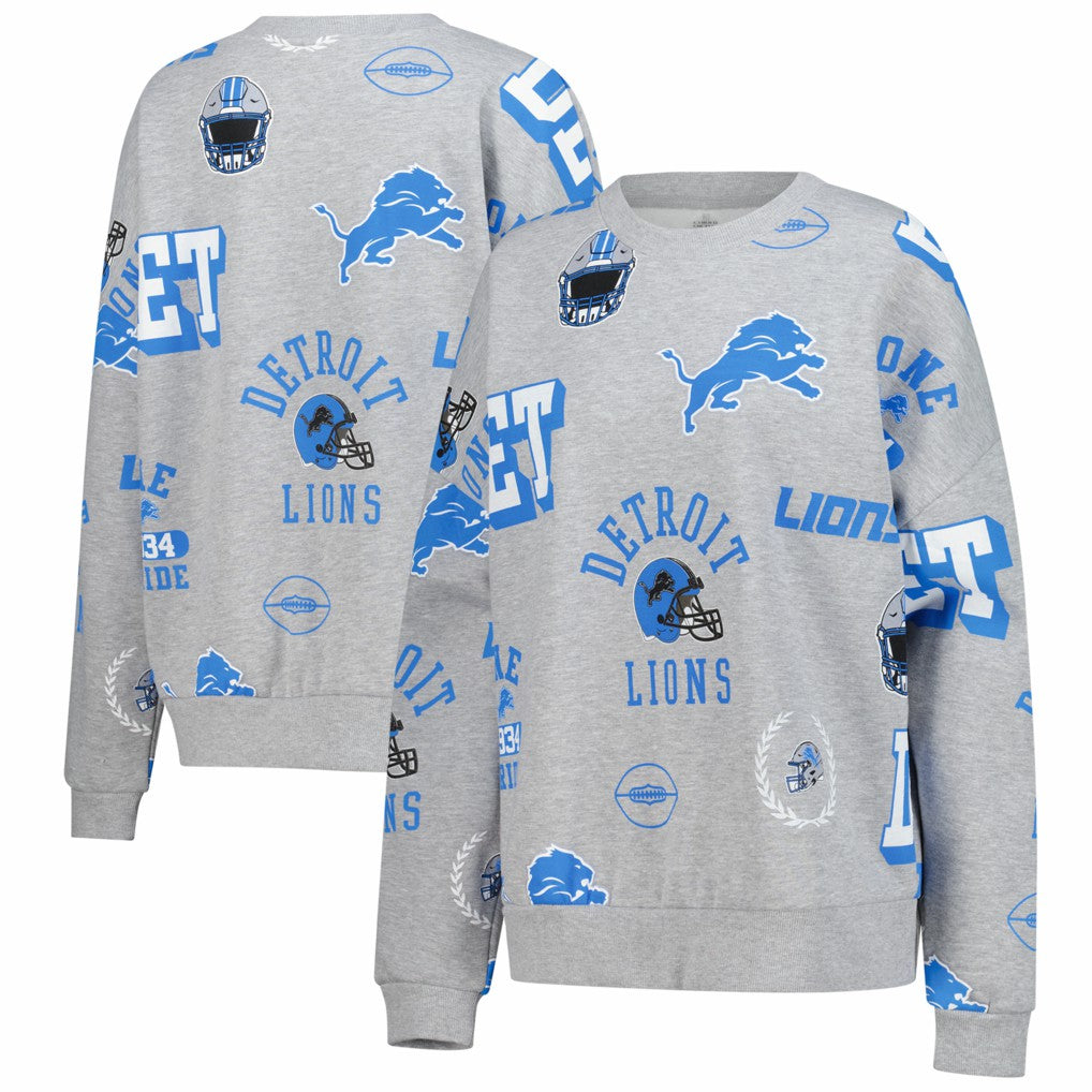 Detroit Lions Gameday Couture Women's Always On Repeat Fleece Sweatshirt - Heather Gray Sweatshirts