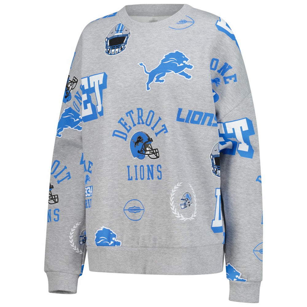Detroit Lions Gameday Couture Women's Always On Repeat Fleece Sweatshirt - Heather Gray Sweatshirts