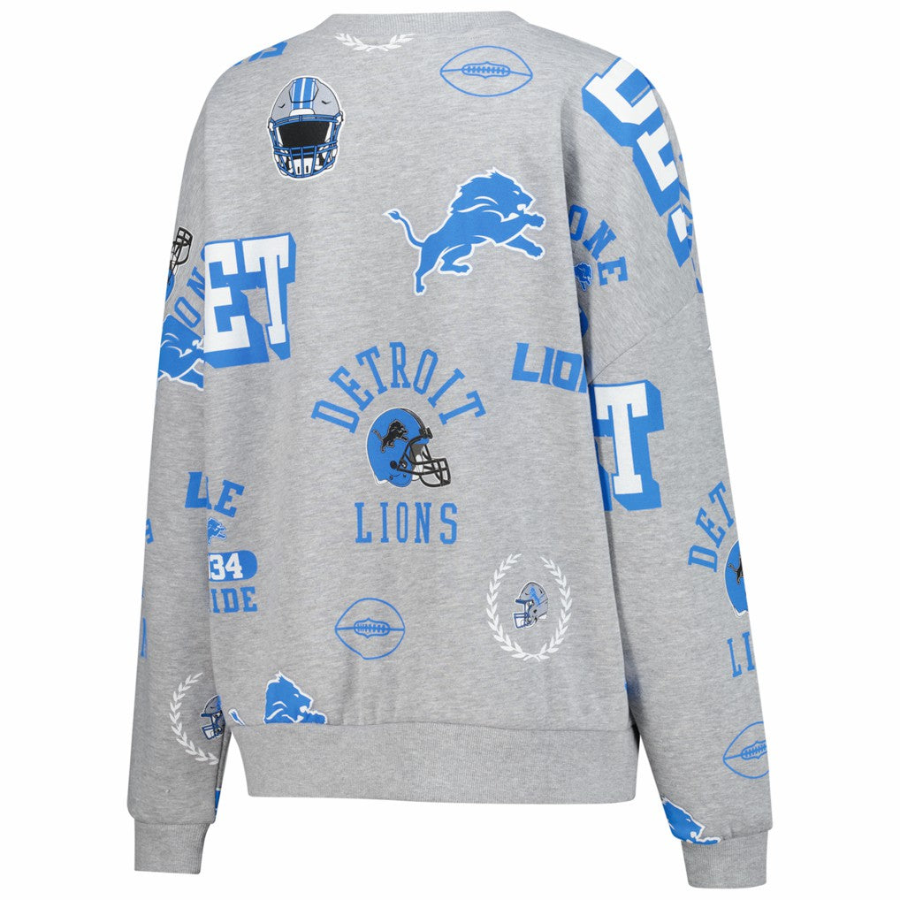Detroit Lions Gameday Couture Women's Always On Repeat Fleece Sweatshirt - Heather Gray Sweatshirts