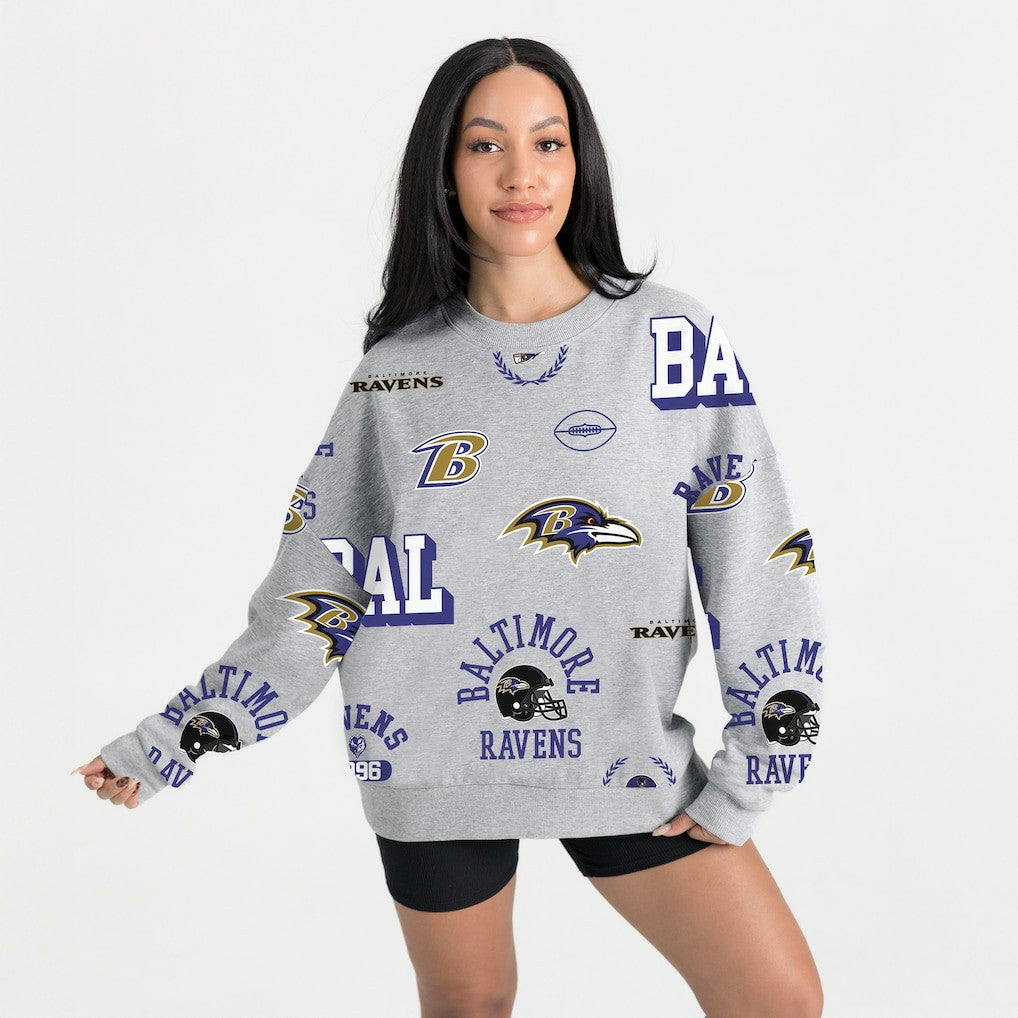 Baltimore Ravens Gameday Couture Women's Always On Repeat Fleece Sweatshirt - Heather Gray Sweatshirts