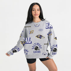 Baltimore Ravens Gameday Couture Women's Always On Repeat Fleece Sweatshirt - Heather Gray Sweatshirts