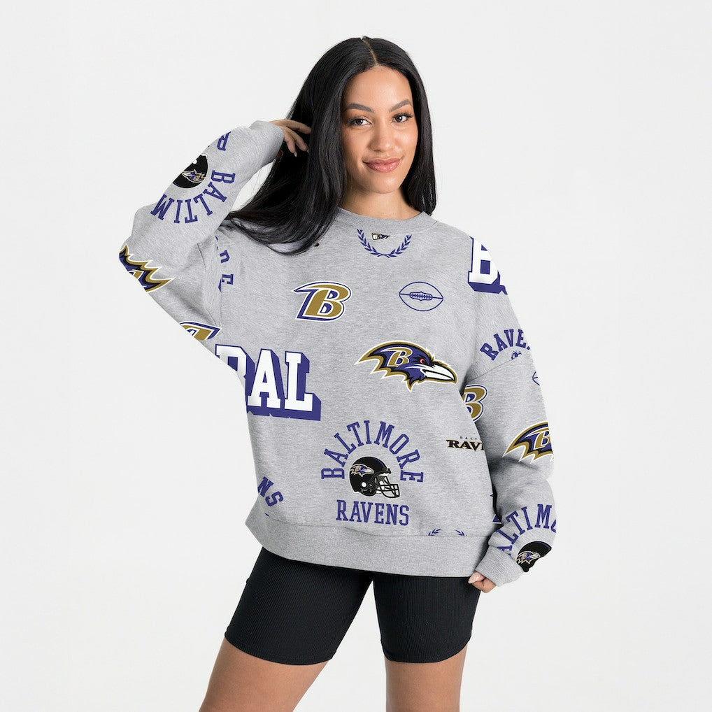 Baltimore Ravens Gameday Couture Women's Always On Repeat Fleece Sweatshirt - Heather Gray Sweatshirts