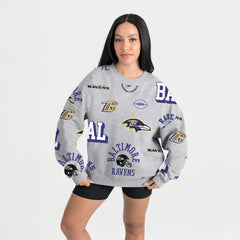 Baltimore Ravens Gameday Couture Women's Always On Repeat Fleece Sweatshirt - Heather Gray Sweatshirts