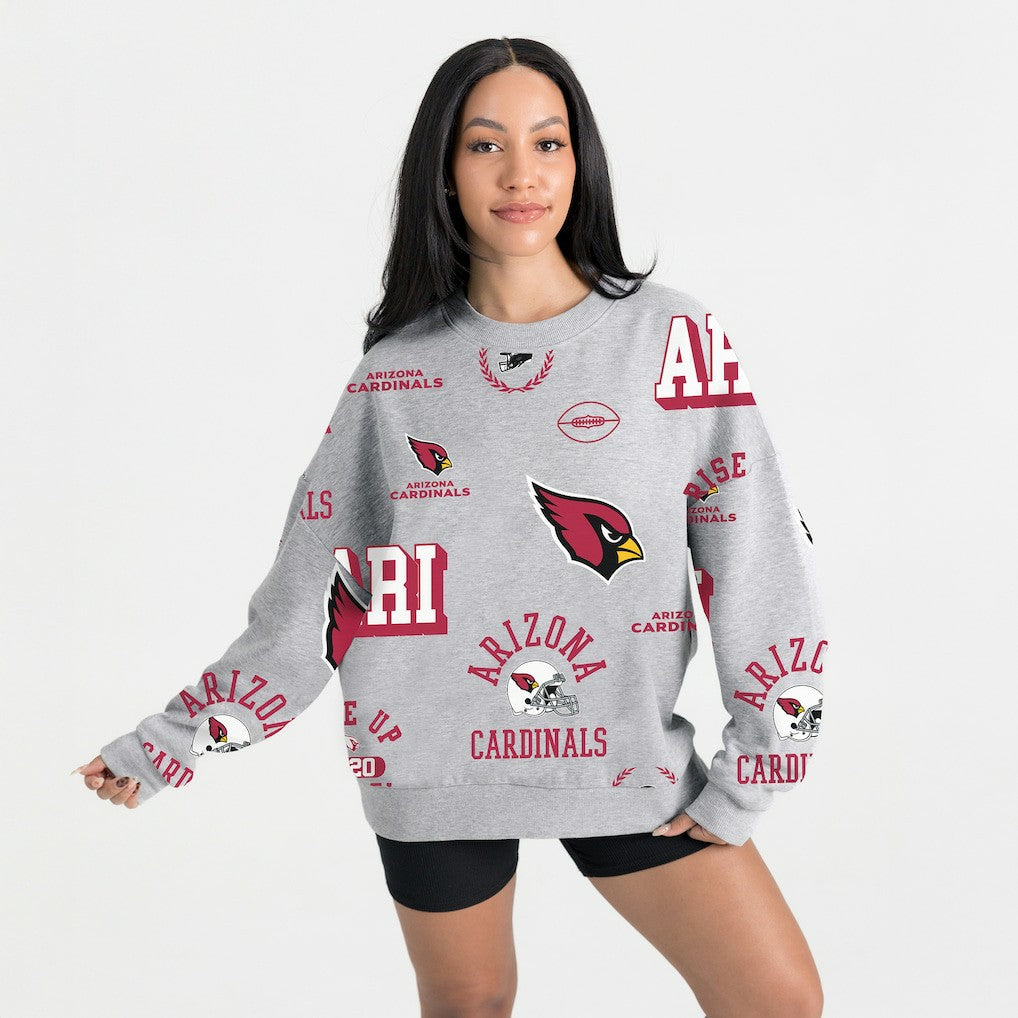 Arizona Cardinals Gameday Couture Women's Always On Repeat Fleece Sweatshirt - Heather Gray Sweatshirts