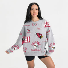 Arizona Cardinals Gameday Couture Women's Always On Repeat Fleece Sweatshirt - Heather Gray Sweatshirts