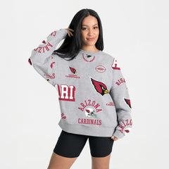 Arizona Cardinals Gameday Couture Women's Always On Repeat Fleece Sweatshirt - Heather Gray Sweatshirts