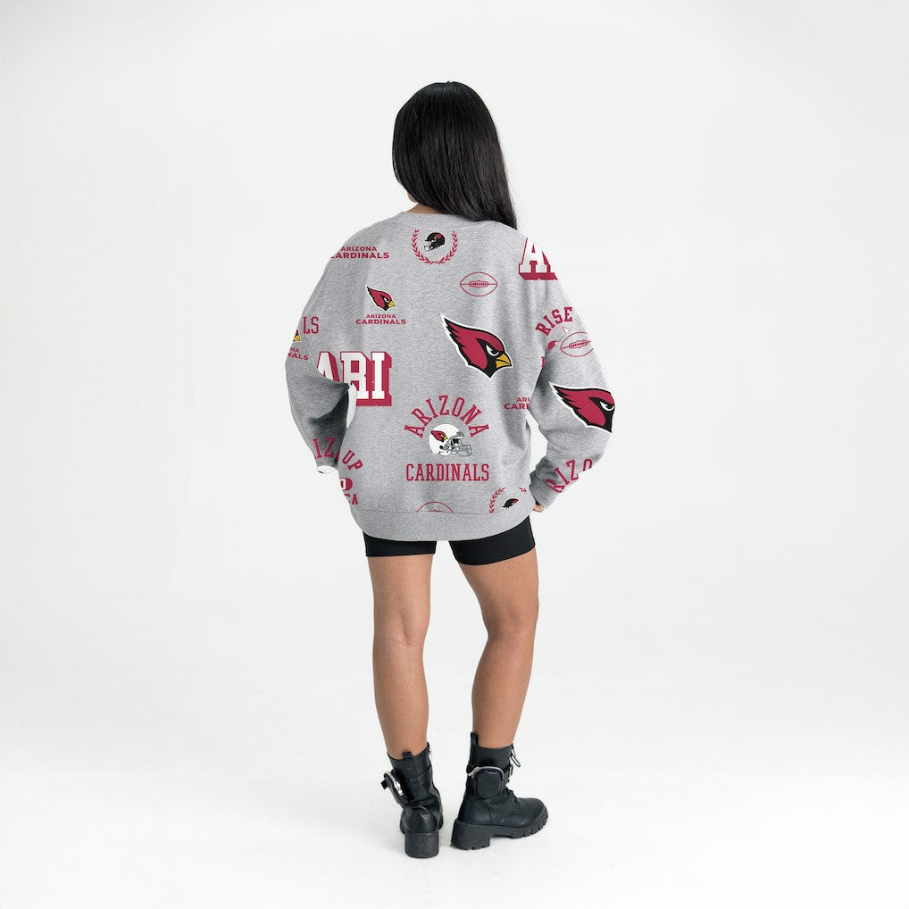 Arizona Cardinals Gameday Couture Women's Always On Repeat Fleece Sweatshirt - Heather Gray Sweatshirts