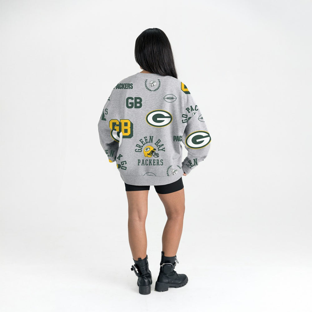 Green Bay Packers Gameday Couture Women's Always On Repeat Fleece Sweatshirt - Heather Gray Sweatshirts
