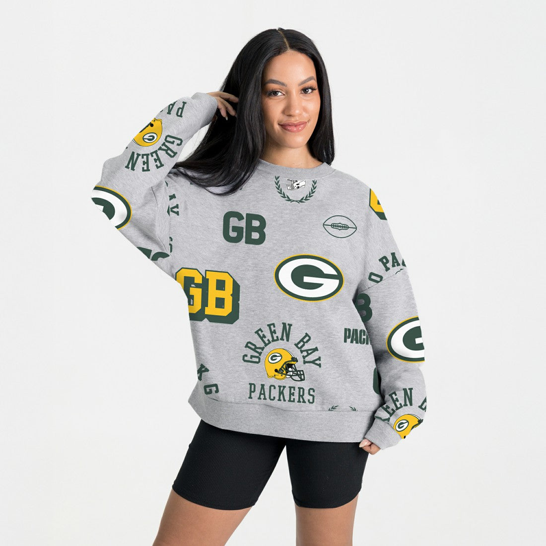Green Bay Packers Gameday Couture Women's Always On Repeat Fleece Sweatshirt - Heather Gray Sweatshirts