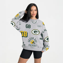 Green Bay Packers Gameday Couture Women's Always On Repeat Fleece Sweatshirt - Heather Gray Sweatshirts