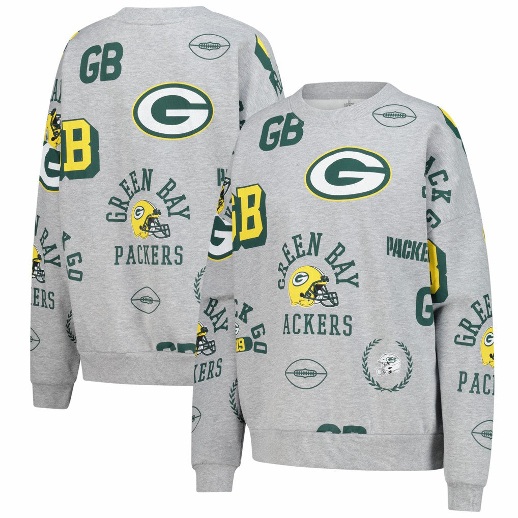 Green Bay Packers Gameday Couture Women's Always On Repeat Fleece Sweatshirt - Heather Gray Sweatshirts