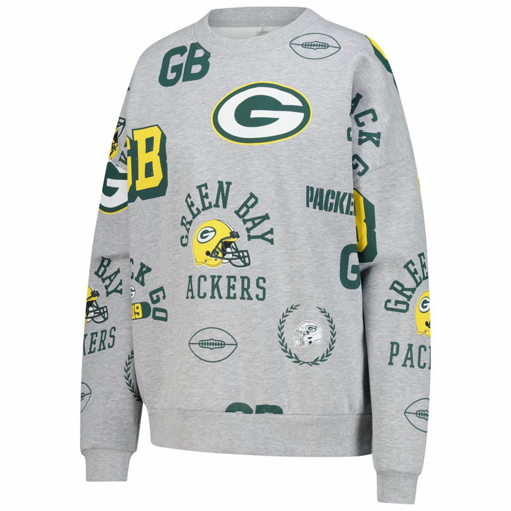 Green Bay Packers Gameday Couture Women's Always On Repeat Fleece Sweatshirt - Heather Gray Sweatshirts