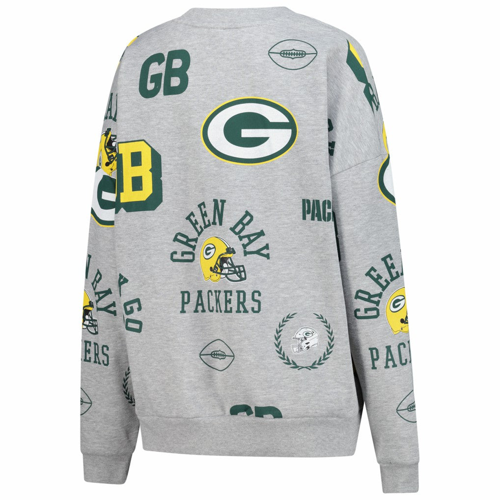 Green Bay Packers Gameday Couture Women's Always On Repeat Fleece Sweatshirt - Heather Gray Sweatshirts