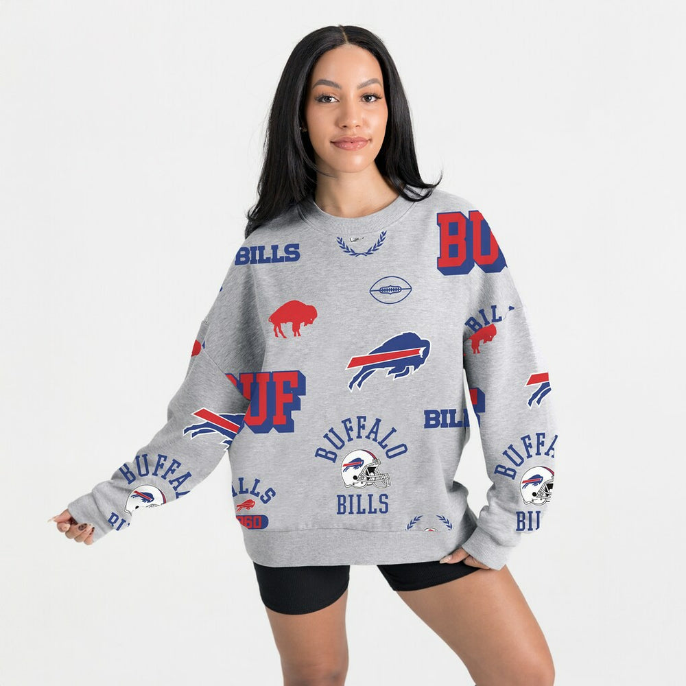 Buffalo Bills Gameday Couture Women's Always On Repeat Fleece Sweatshirt - Heather Gray Sweatshirts