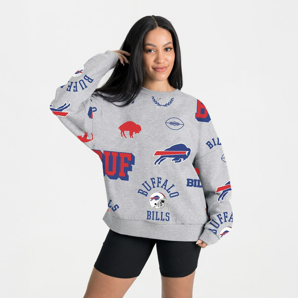 Buffalo Bills Gameday Couture Women's Always On Repeat Fleece Sweatshirt - Heather Gray Sweatshirts