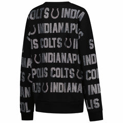 Indianapolis Colts Gameday Couture Women's Oversized Hype Era Rhinestone Text Sweatshirt - Black Sweatshirts