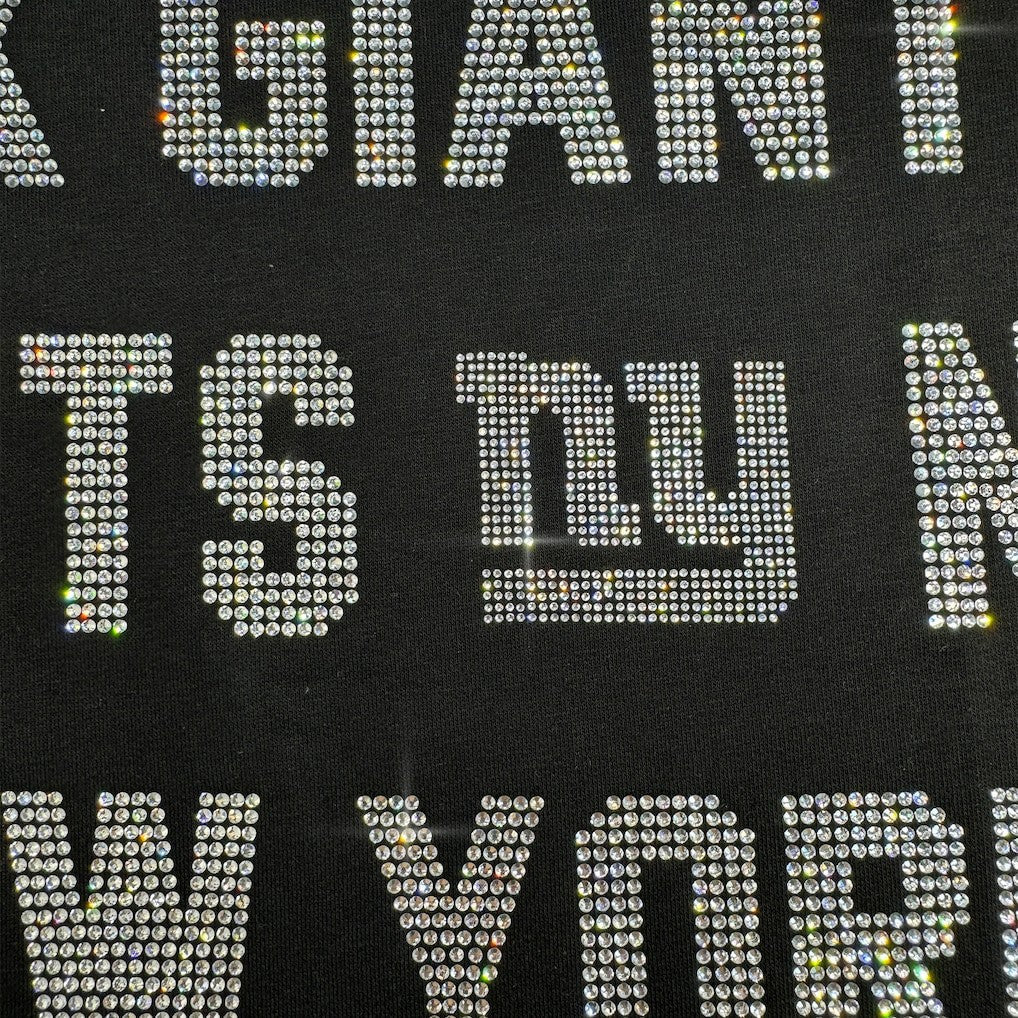 New York Giants Gameday Couture Women's Oversized Hype Era Rhinestone Text Sweatshirt - Black Sweatshirts