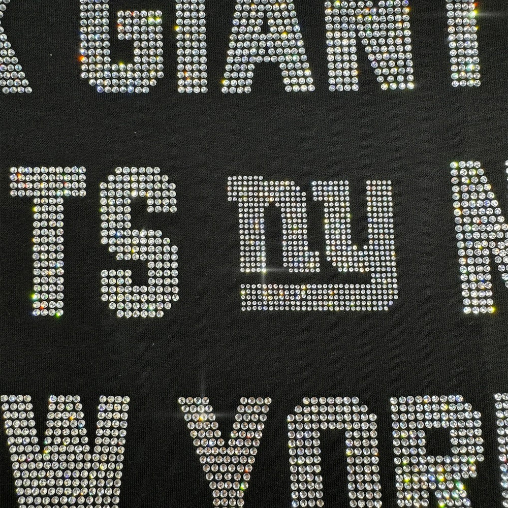 New York Giants Gameday Couture Women's Oversized Hype Era Rhinestone Text Sweatshirt - Black Sweatshirts