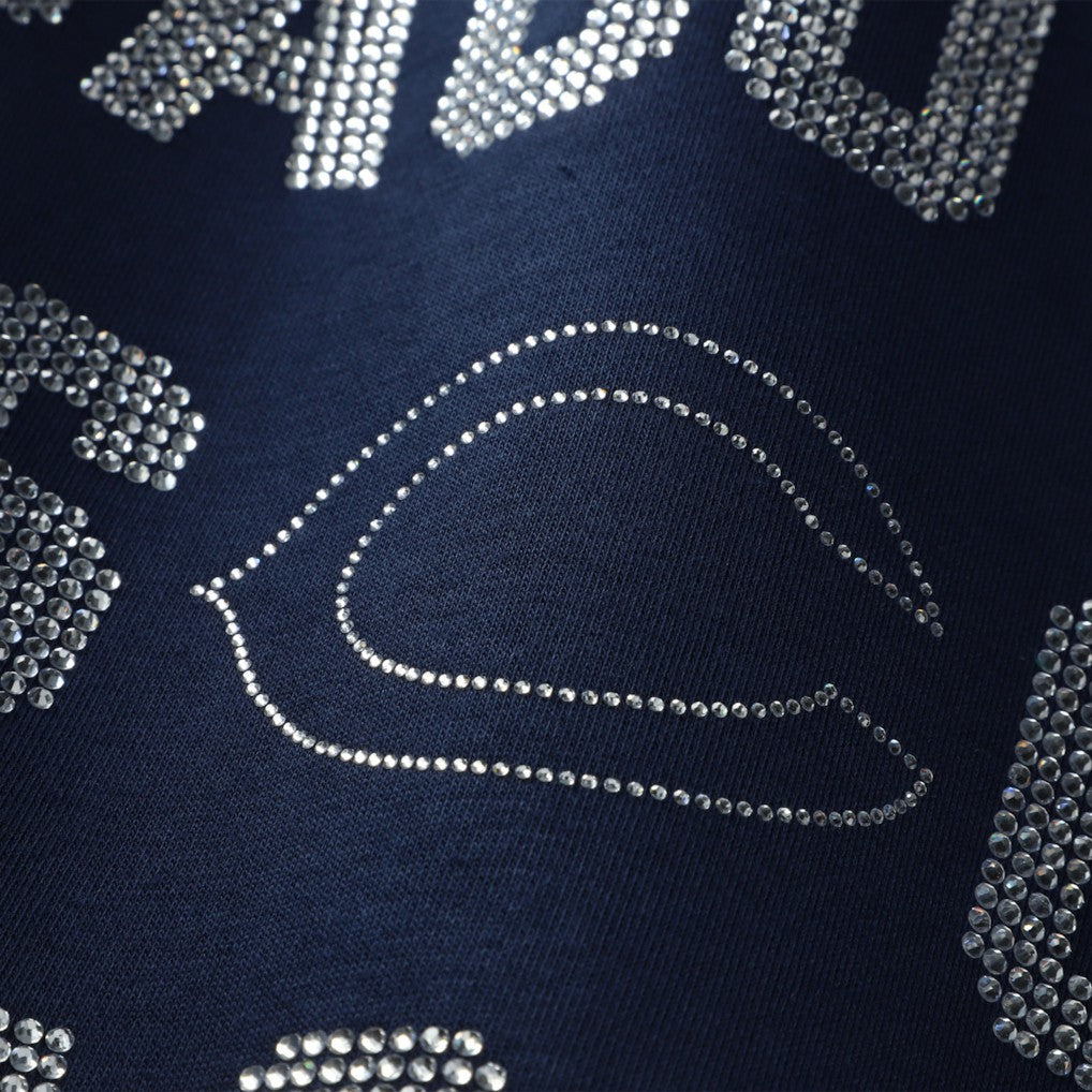 Chicago Bears Gameday Couture Women's Oversized Hype Era Rhinestone Text Sweatshirt - Navy Sweatshirts
