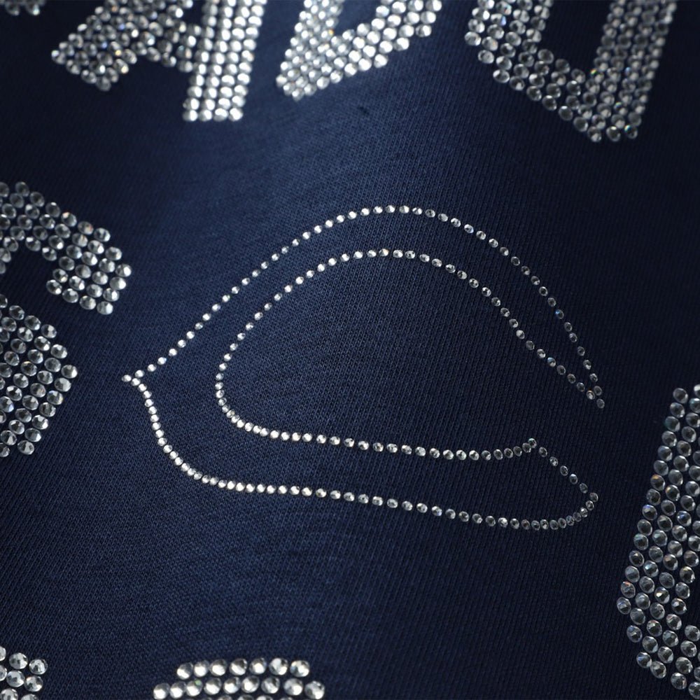 Chicago Bears Gameday Couture Women's Oversized Hype Era Rhinestone Text Sweatshirt - Navy Sweatshirts