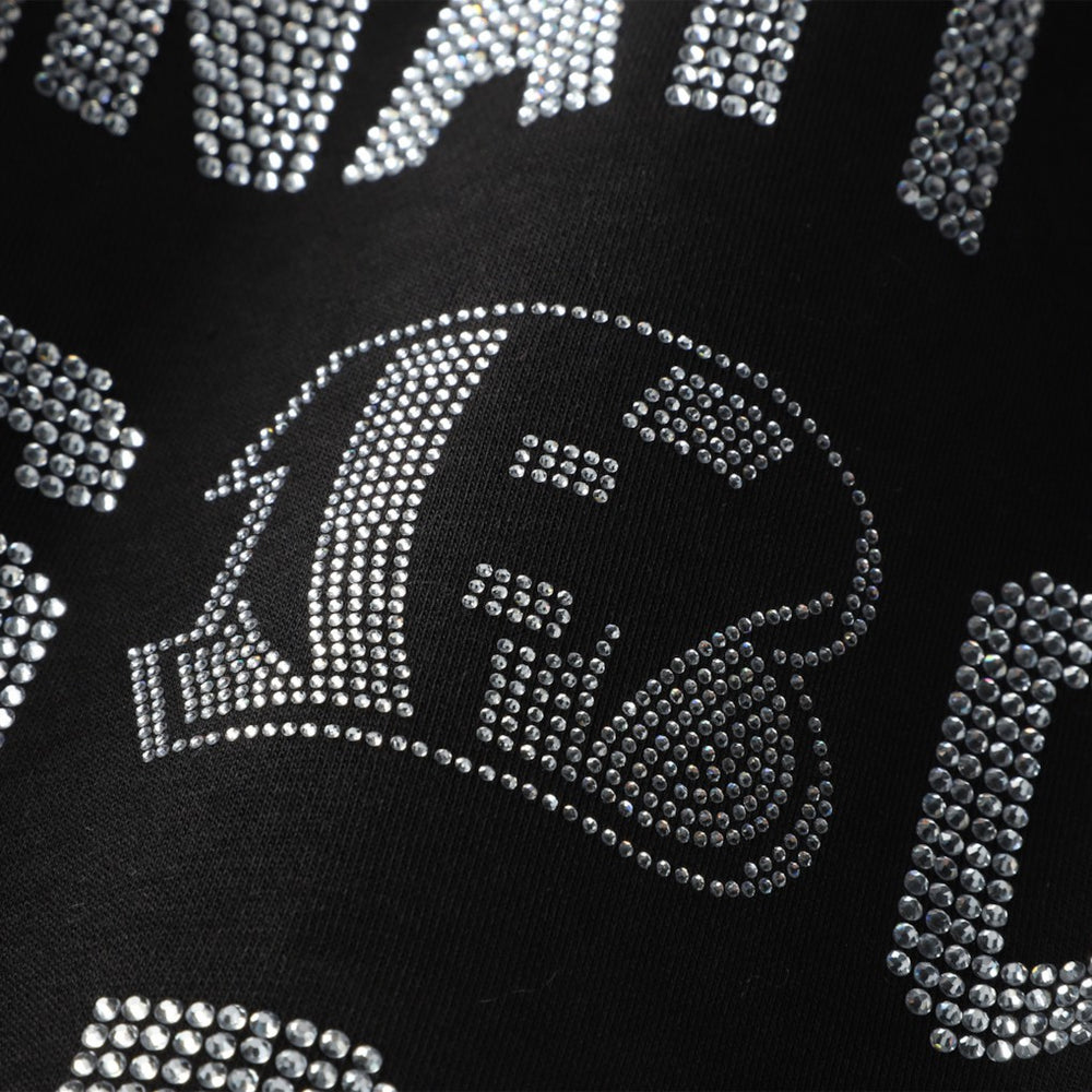 Cincinnati Bengals Gameday Couture Women's Oversized Hype Era Rhinestone Text Sweatshirt - Black Sweatshirts