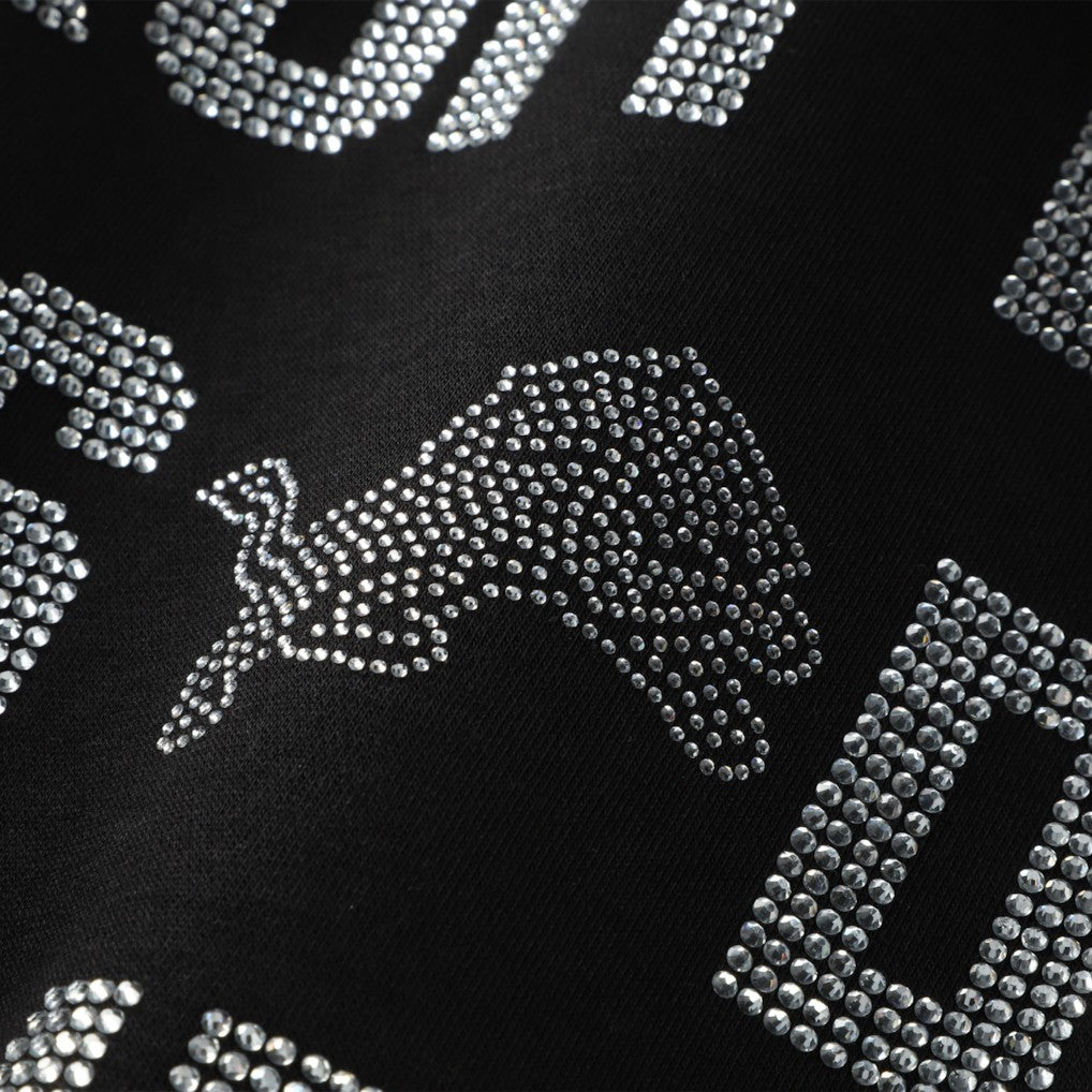 Detroit Lions Gameday Couture Women's Oversized Hype Era Rhinestone Text Sweatshirt - Black Sweatshirts