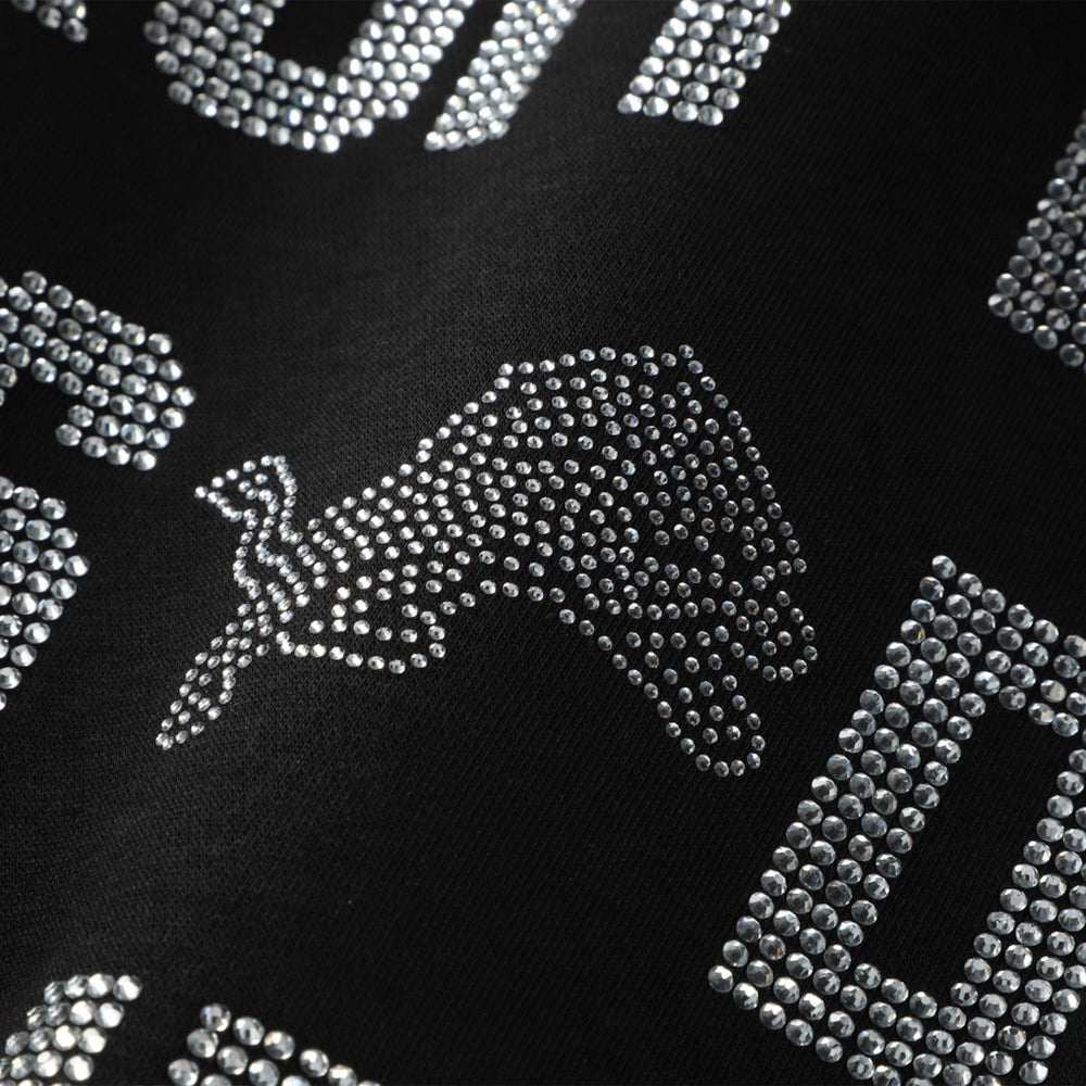 Detroit Lions Gameday Couture Women's Oversized Hype Era Rhinestone Text Sweatshirt - Black Sweatshirts
