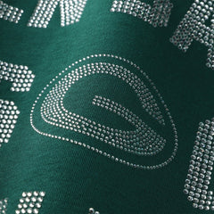 Green Bay Packers Gameday Couture Women's Oversized Hype Era Rhinestone Text Sweatshirt - Green Sweatshirts