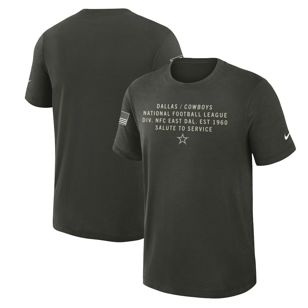 Dallas Cowboys 2025 Salute to Service Sideline Slub Dri-FIT T-Shirt - Forest Green T-shirts