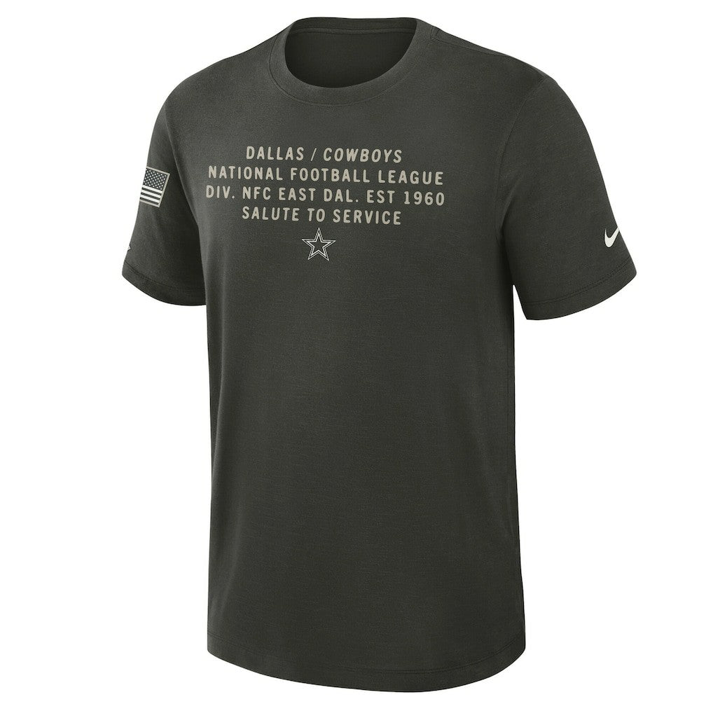 Dallas Cowboys 2025 Salute to Service Sideline Slub Dri-FIT T-Shirt - Forest Green T-shirts