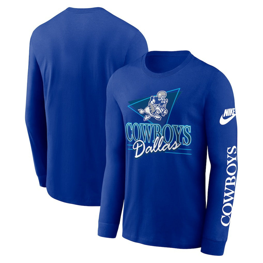 Dallas Cowboys Rewind Long Sleeve T-Shirt - Royal T-shirts