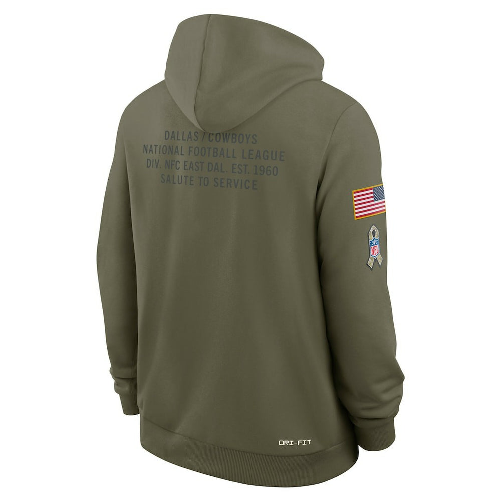 Dallas Cowboys 2025 Salute to Service Sideline Standard Issue Dri-FIT Hoodie - Olive Hoodies