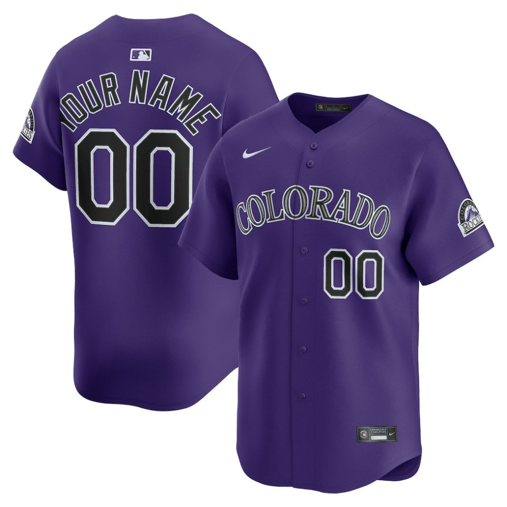 Colorado Rockies Nike Alternate Limited Custom Jersey - Purple Jerseys