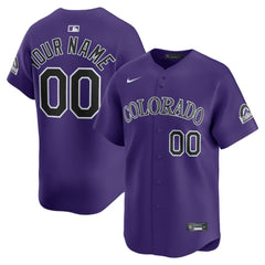 Colorado Rockies Nike Alternate Limited Custom Jersey - Purple Jerseys