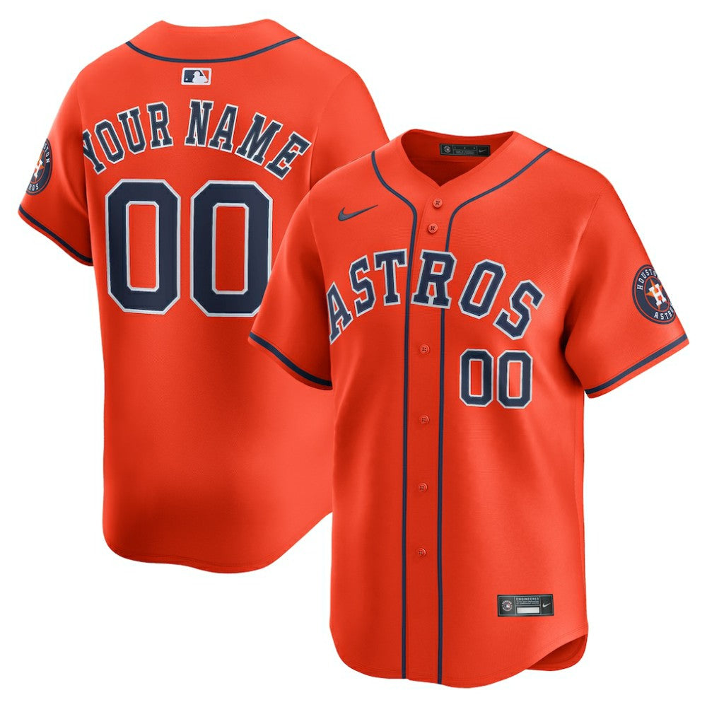 Houston Astros Nike Alternate Limited Custom Jersey - Orange Jerseys