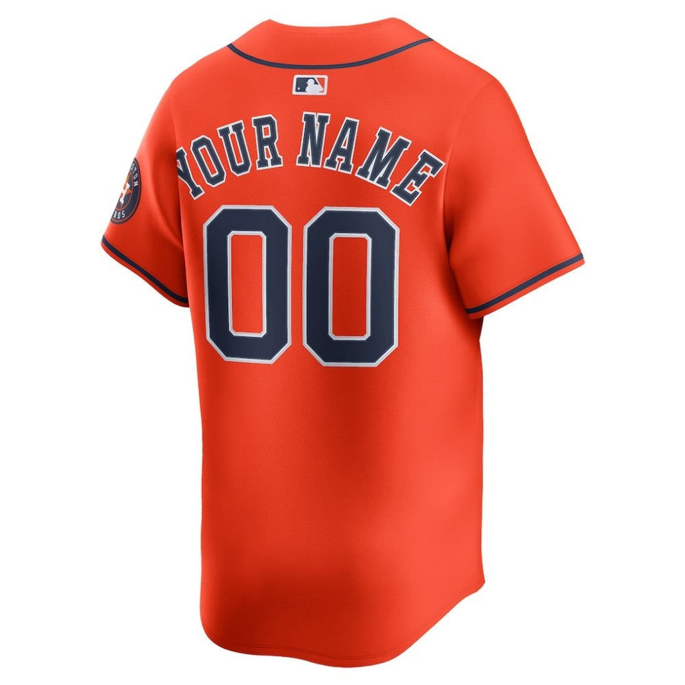 Houston Astros Nike Alternate Limited Custom Jersey - Orange Jerseys