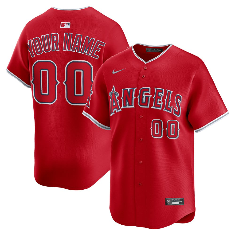 Los Angeles Angels Nike Alternate Limited Custom Jersey - Red Jerseys