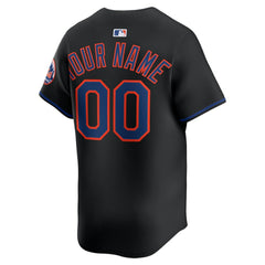 New York Mets Nike Alternate Limited Custom Jersey - Black Jerseys