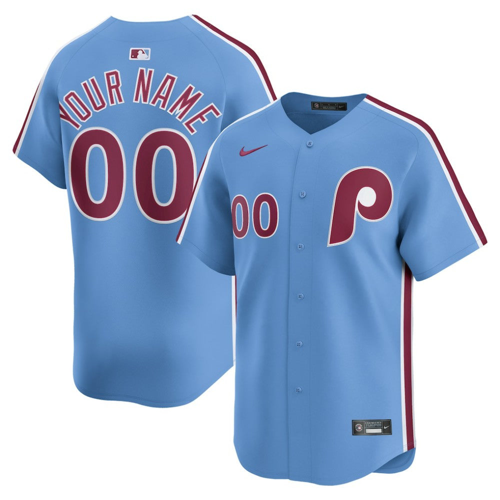 Philadelphia Phillies Nike Alternate Limited Custom Jersey - Light Blue Jerseys