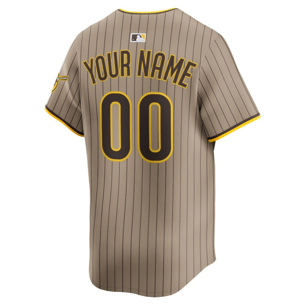 San Diego Padres Nike Alternate Limited Custom Jersey - Sand Jerseys